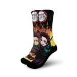 Tanjiro Sun Breathing Socks Flames Style