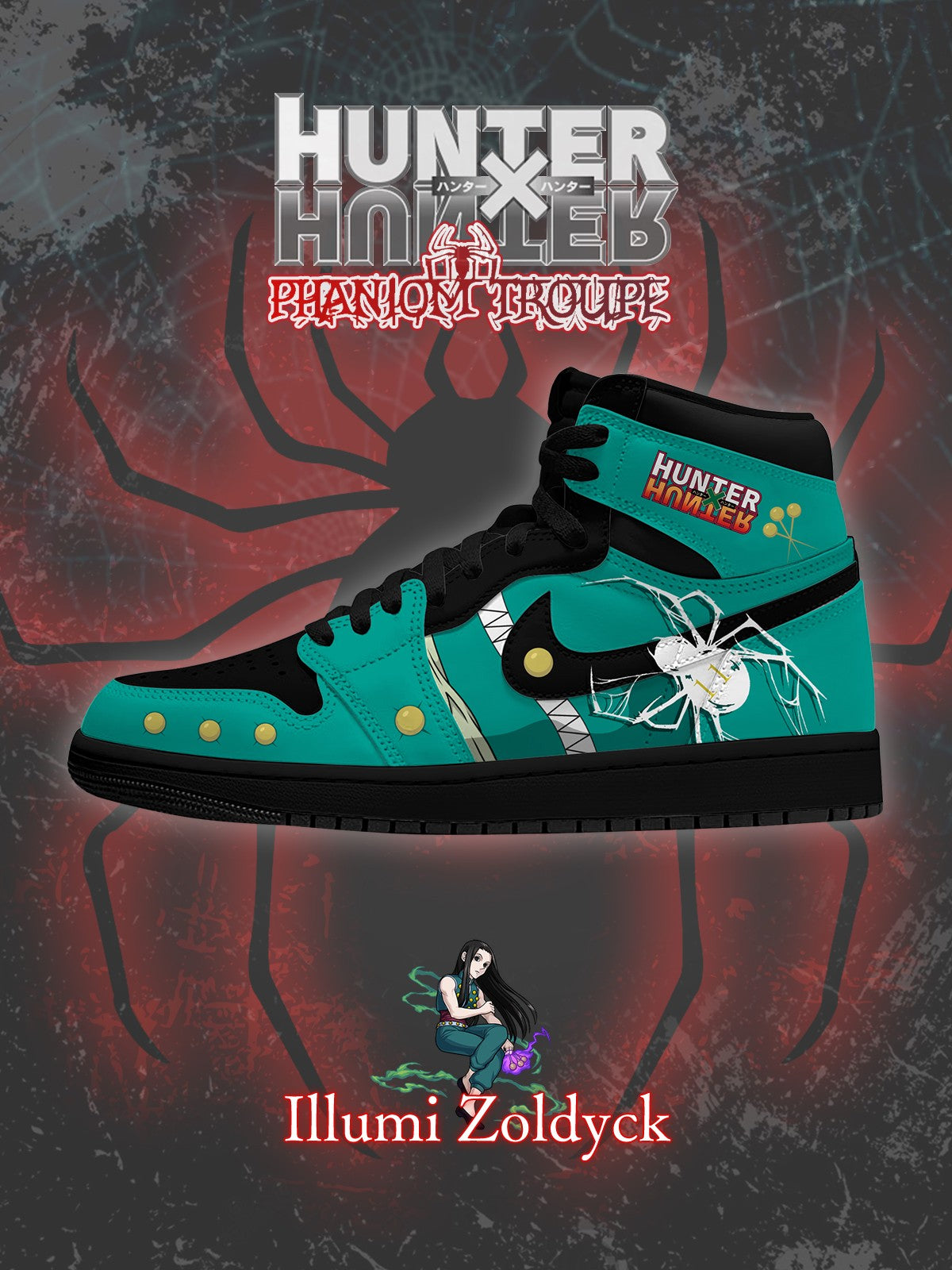 Illumi Zoldyck V.1 Custom AJ1 High-Top Sneakers