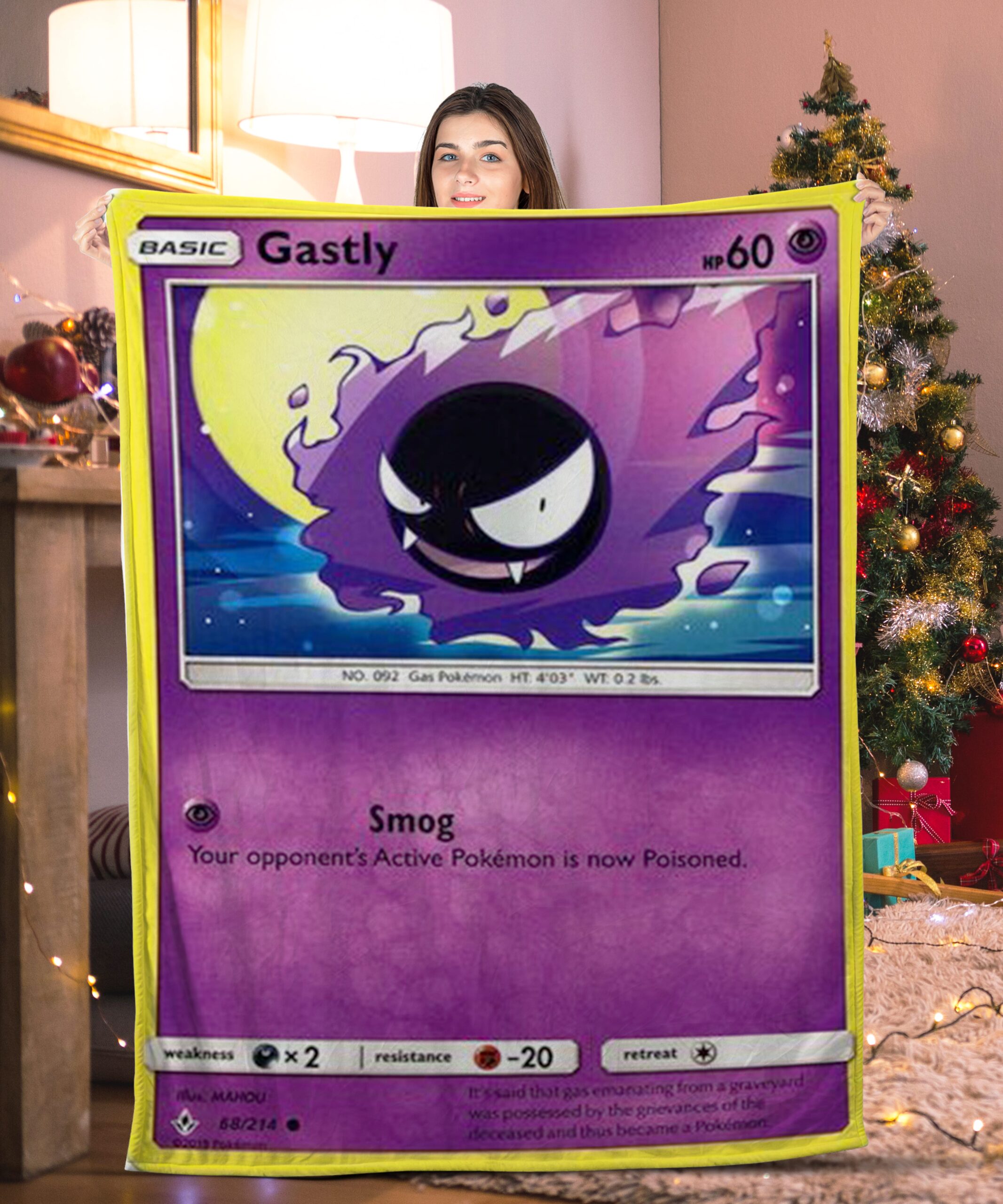Cute Pokemon Gastly Pokemon Card Blanket 767814