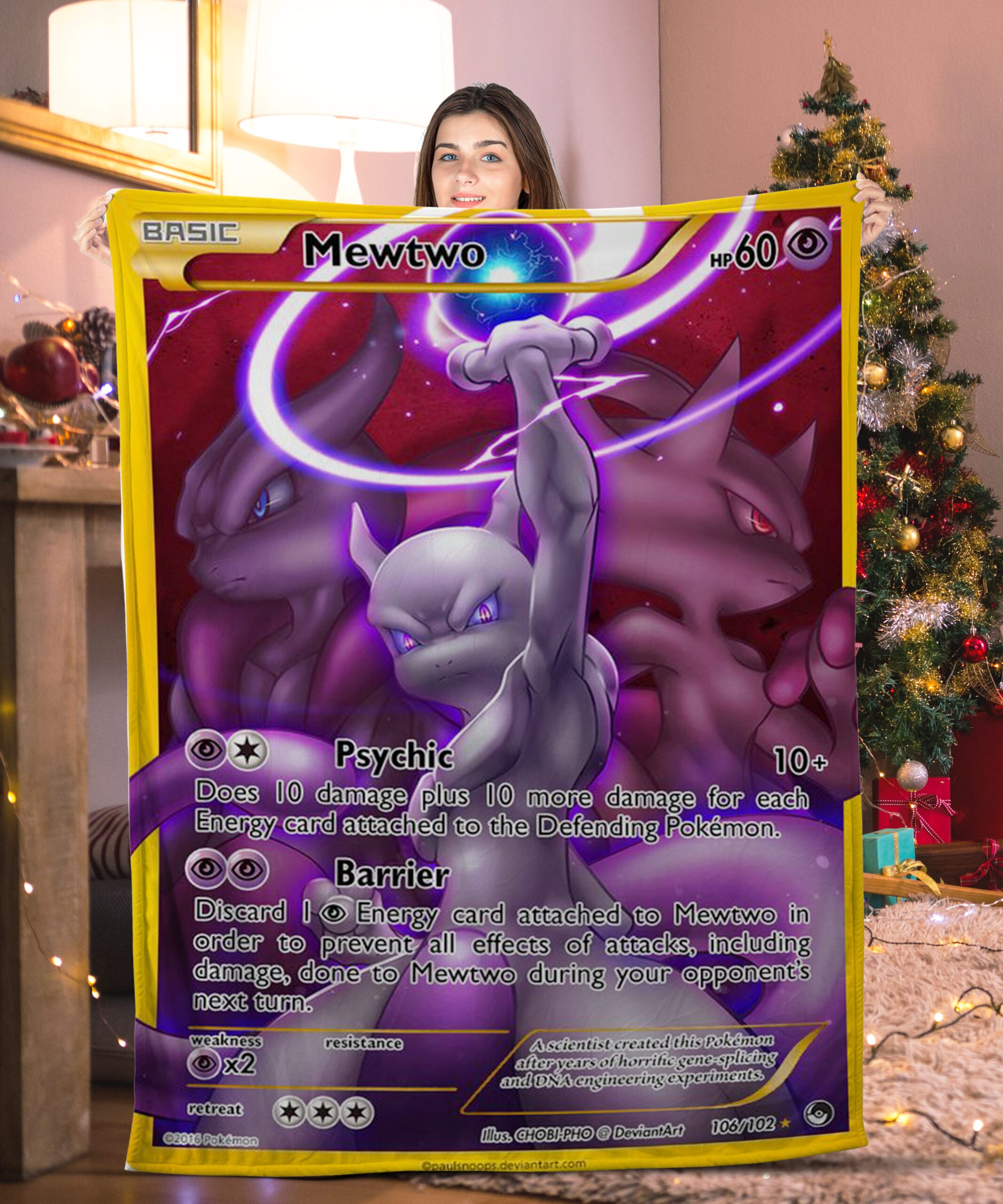 Cute Pokemon Mewtwo Pokemon Card Blanket 192265