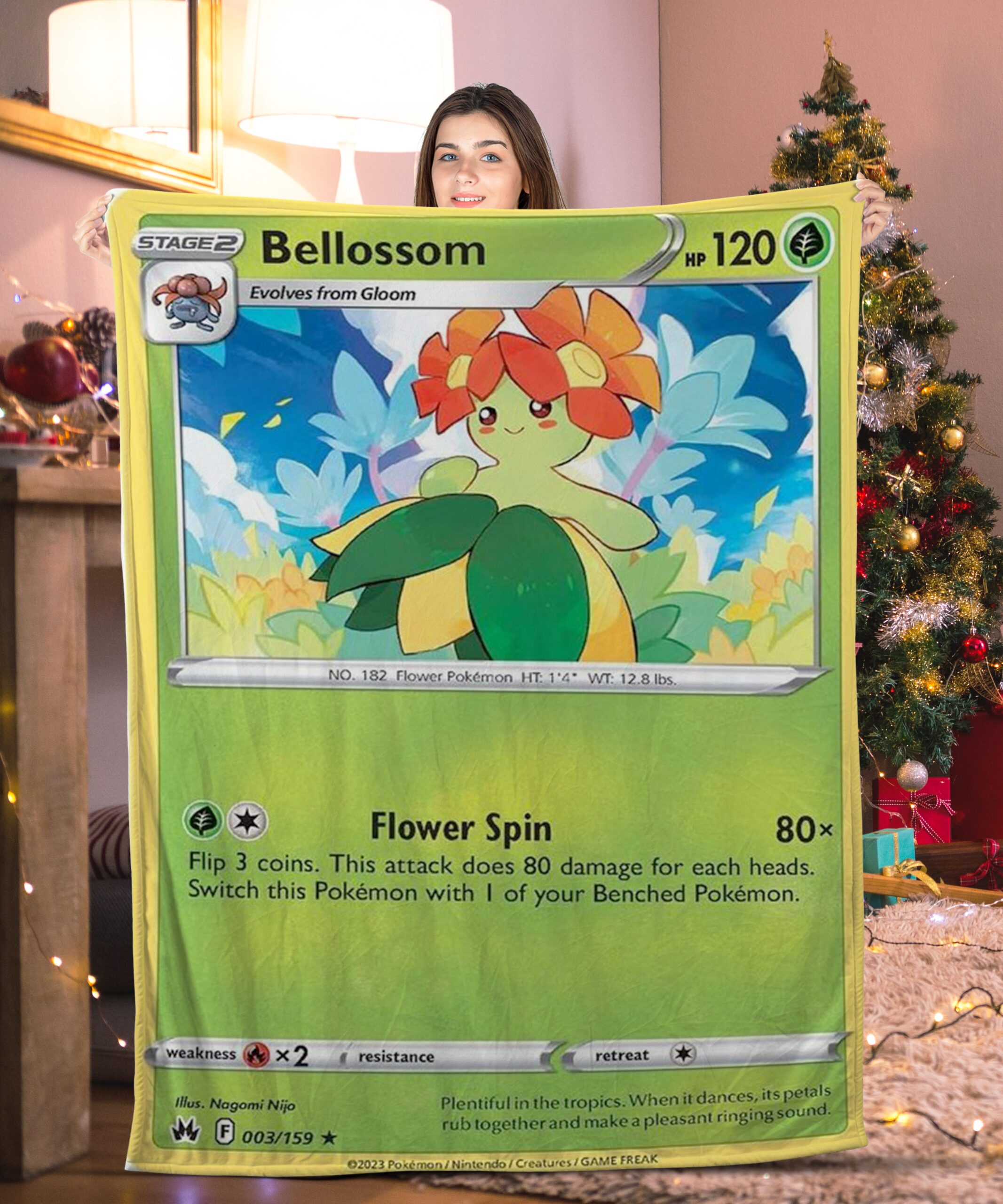 Funny Pokemon Bellossom Pokemon Card Blanket 590254