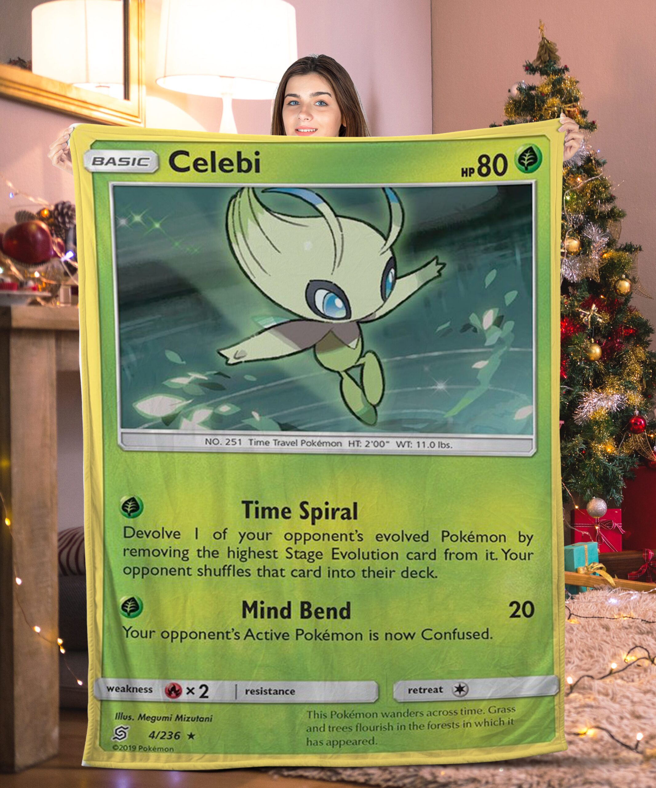 Funny Pokemon Celebi Pokemon Card Blanket 312223