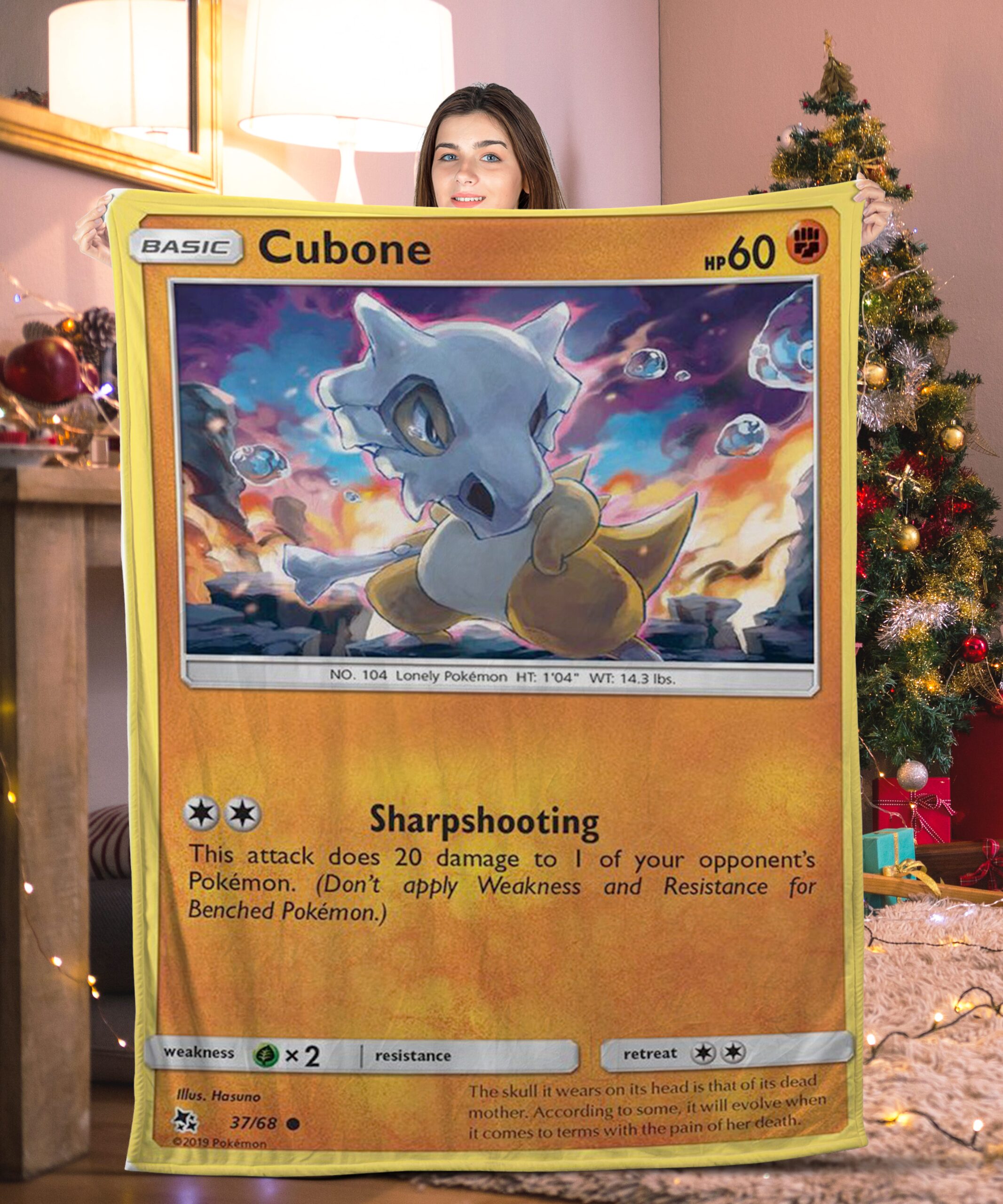 Funny Pokemon Cubone Pokemon Card Blanket 908882