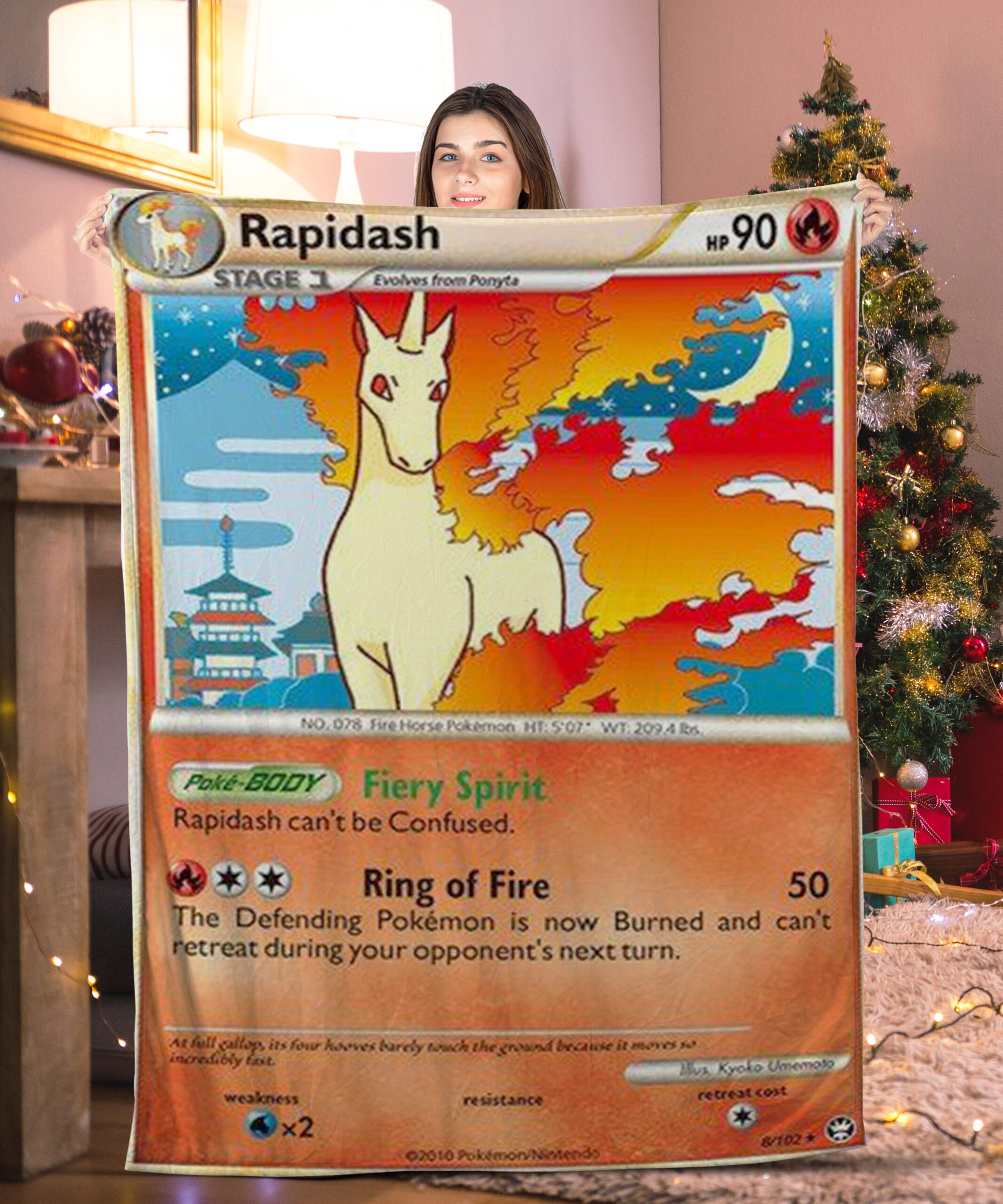 Funny Pokemon Rapidash Pokemon Card Blanket 141994