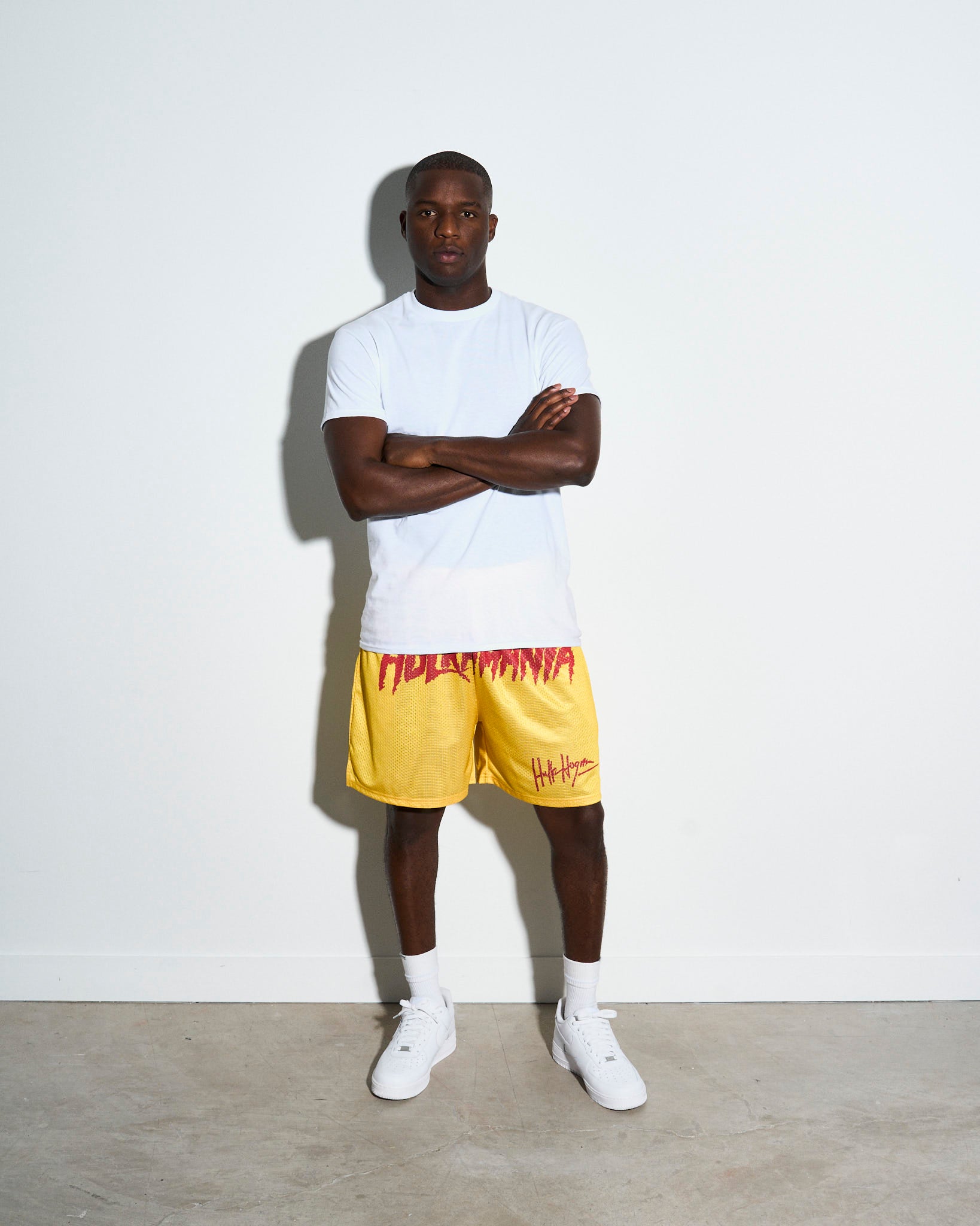 Hulk Hogan Hulkamania Yellow Retro Shorts - Image 2