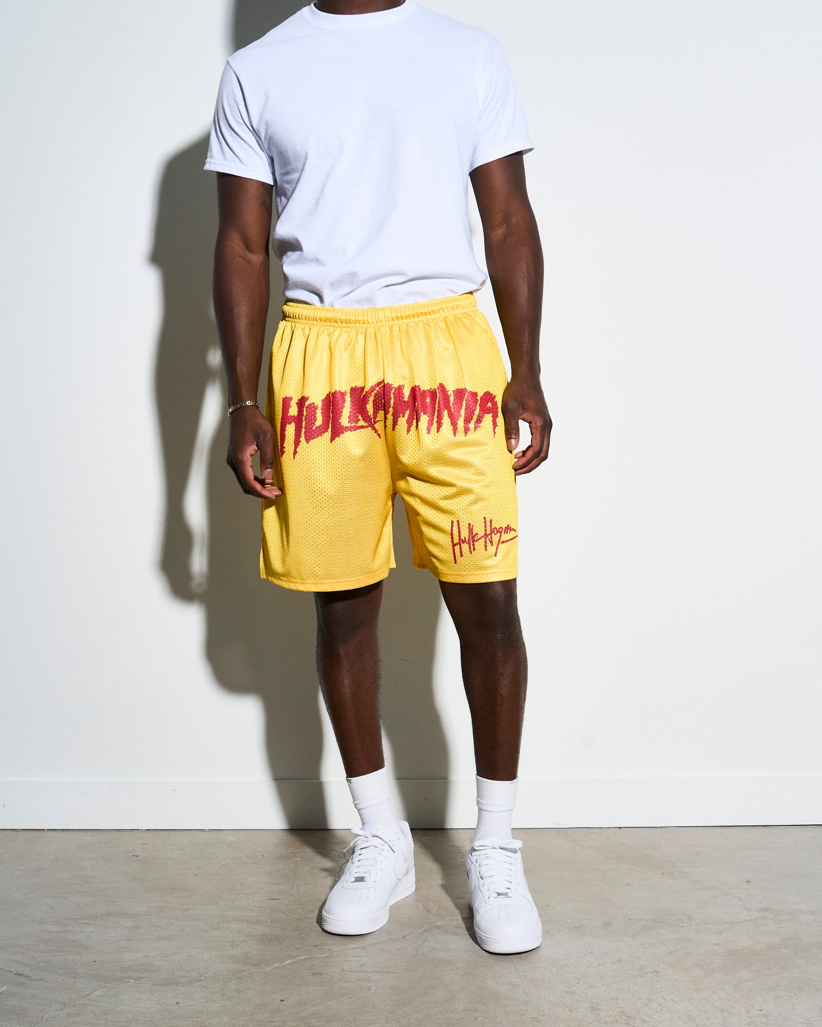 Hulk Hogan Hulkamania Yellow Retro Shorts - Image 3