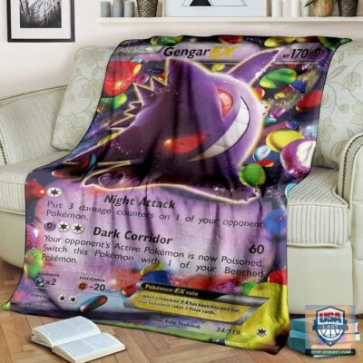 Pokémon Gengar Ex Soft Blanket, Quilt And Woven Blanket   -ts-blanket-150822-43