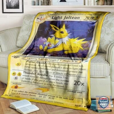 Pokémon Light Jolteon 1st Edition Soft Blanket, Quilt And Woven Blanket   -ts-blanket-150822-45