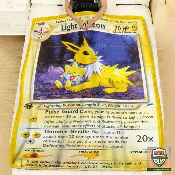 Pokémon Light Jolteon 1st Edition Soft Blanket, Quilt And Woven Blanket -ts-blanket-150822-45 - Image 2