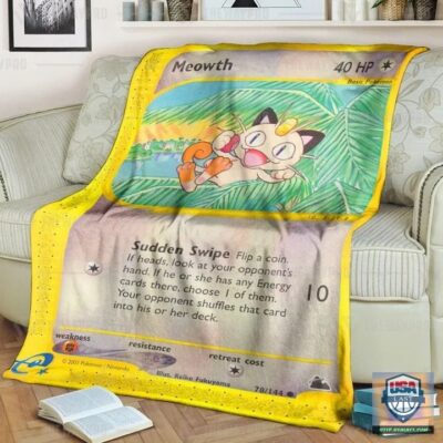 Pokémon Meowth Skyridge Blanket, Quilt And Woven Blanket   -ts-blanket-150822-49