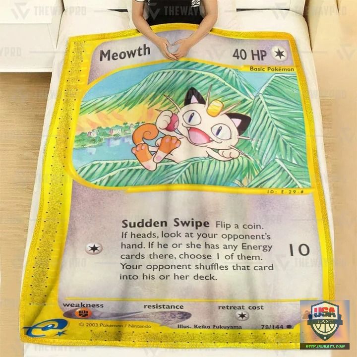 Pokémon Meowth Skyridge Blanket, Quilt And Woven Blanket -ts-blanket-150822-49 - Image 2