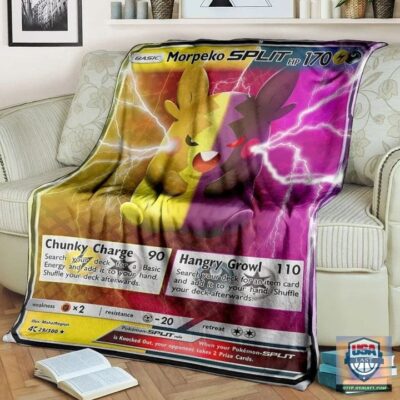 Pokémon Morpeko Split Soft Blanket, Quilt And Woven Blanket   -ts-blanket-150822-42