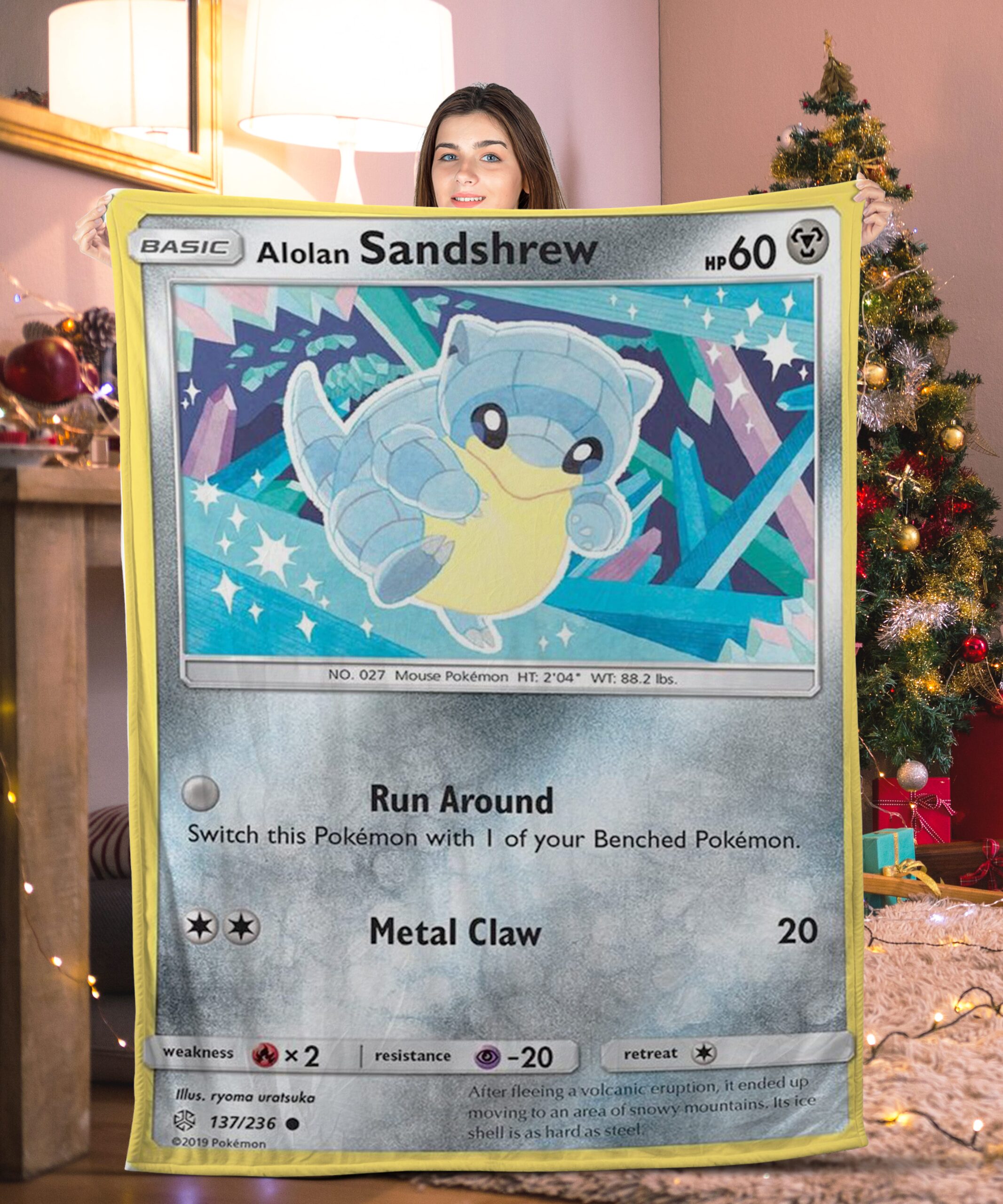 Pokemon Alolan Sandshrew Pokemon Card Blanket 167732