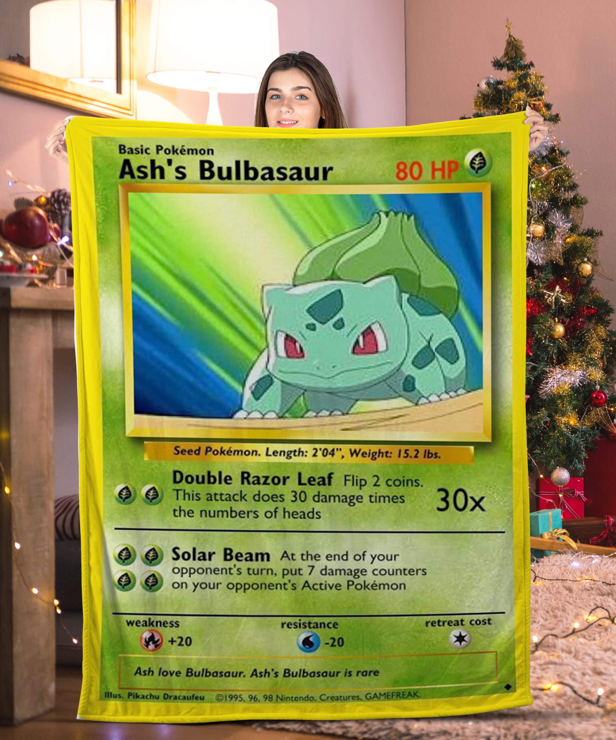 Pokemon Ash's Bulbasaur Pokemon Card Blanket 479498
