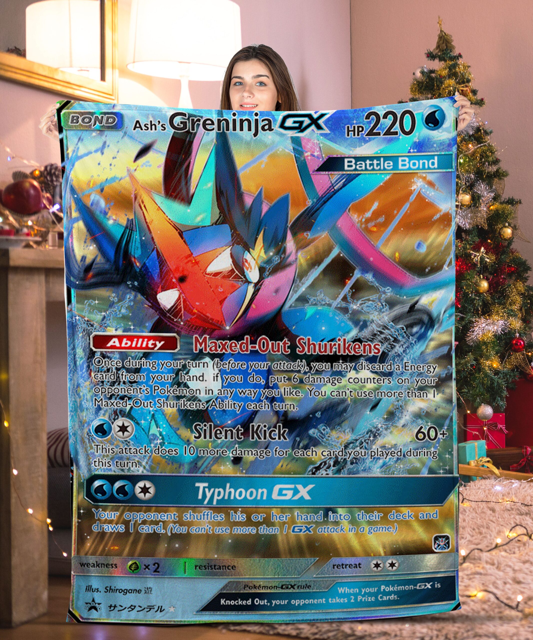Pokemon Ash's Greninja GX Pokemon Card Blanket 566263
