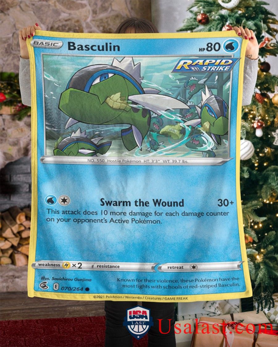 Pokemon Basculin Rapid Strike Blanket -RWPFI-4324