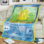 Pokemon Blanket Psyduck Pokemon Card Blanket  3259