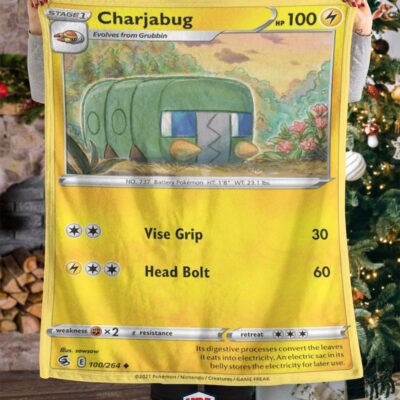 Pokemon Charjabug Fusion Strike Soft Blanket   -FIN6N-6169
