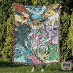 Pokemon Eevee Evolutions Stain Glass Custom Woven Blanket   -ts-blanket-150822-15