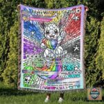 Pokemon Eevee Rainbow Hybrid Stain Glass Custom Woven Blanket   -ts-blanket-150822-02