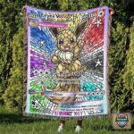 Pokemon Eevee Vmax Stain Glass Custom Woven Blanket   -ts-blanket-150822-17