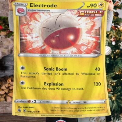 Pokemon Electrode Single Strike Soft Blanket   -IZGY6-6307