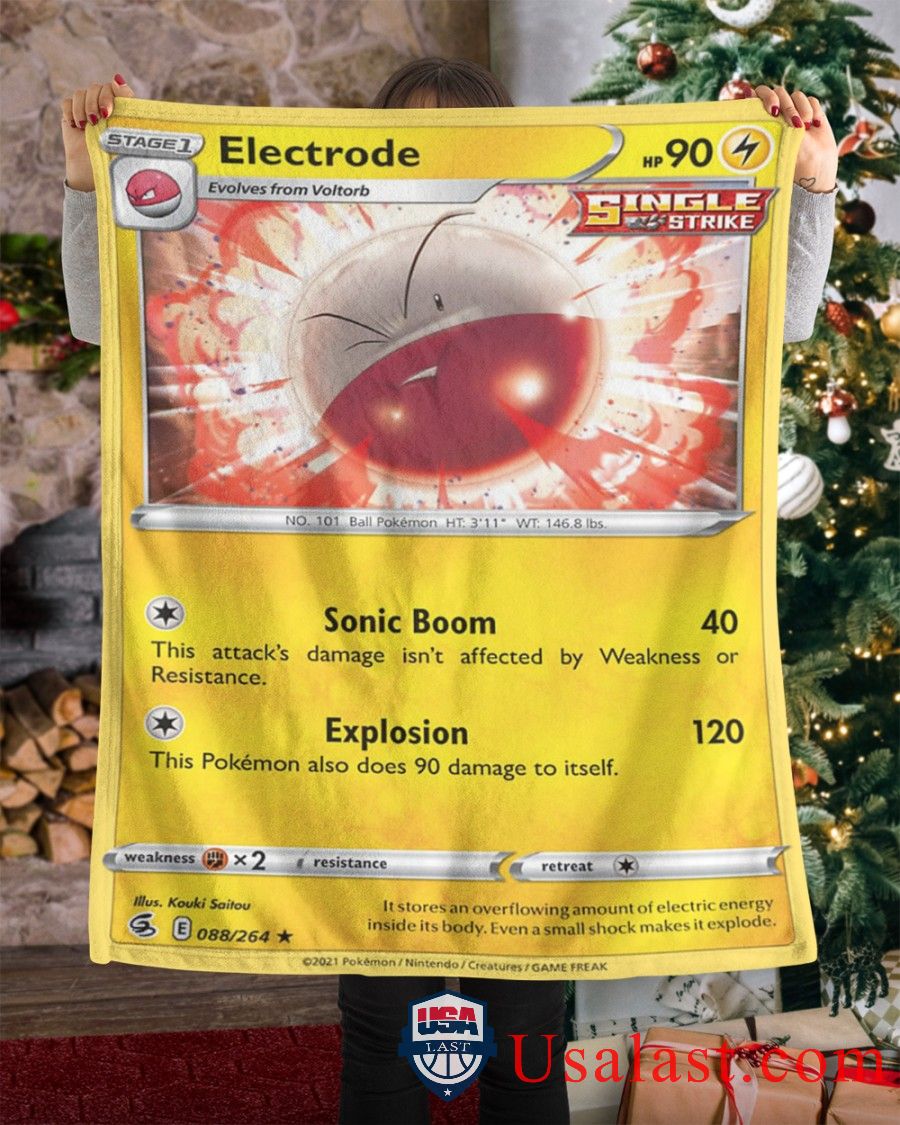Pokemon Electrode Single Strike Soft Blanket -IZGY6-6307