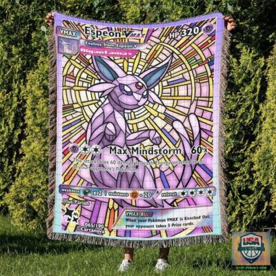 Pokemon Espeon Stain Glass Custom Woven Blanket   -ts-blanket-150822-05