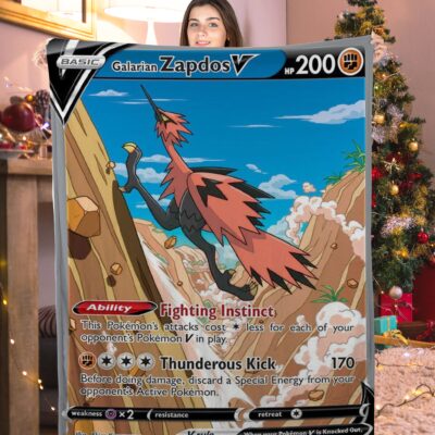 Pokemon Galarian Zapdos V Pokemon Card Blanket 529551
