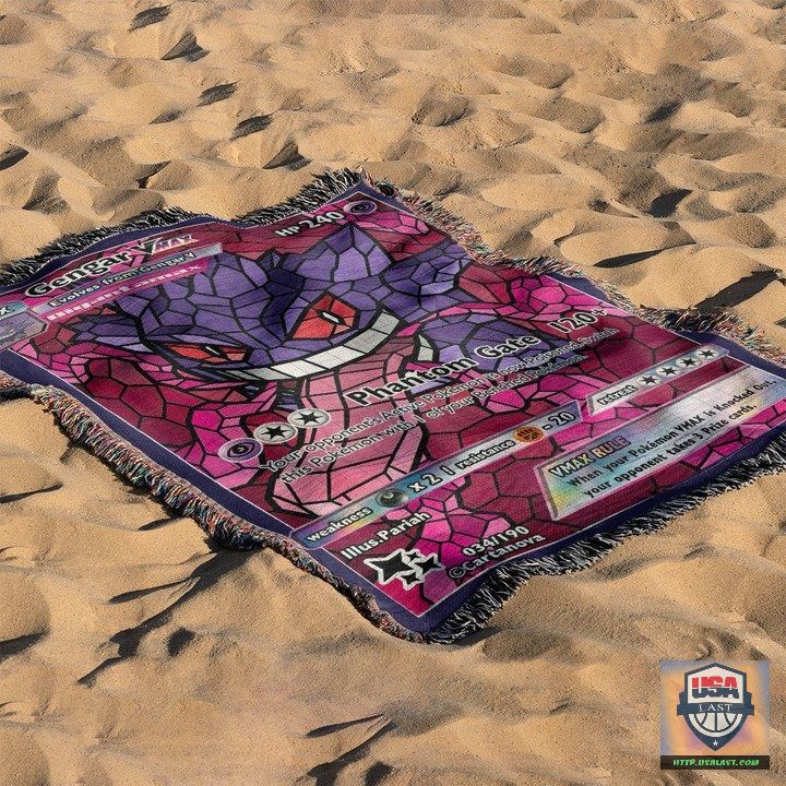 Pokemon Gengar Vmax Stain Glass Custom Woven Blanket -ts-blanket-150822-16 - Image 2