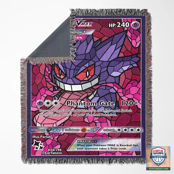 Pokemon Gengar Vmax Stain Glass Custom Woven Blanket -ts-blanket-150822-16 - Image 3