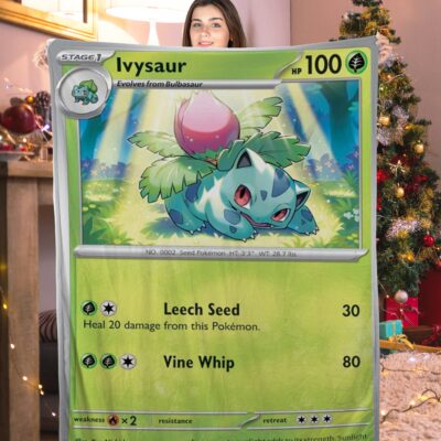 Pokemon Ivysaur Pokemon Card Blanket 802336