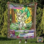 Pokemon Leafeon Stain Glass Custom Woven Blanket   -ts-blanket-150822-07