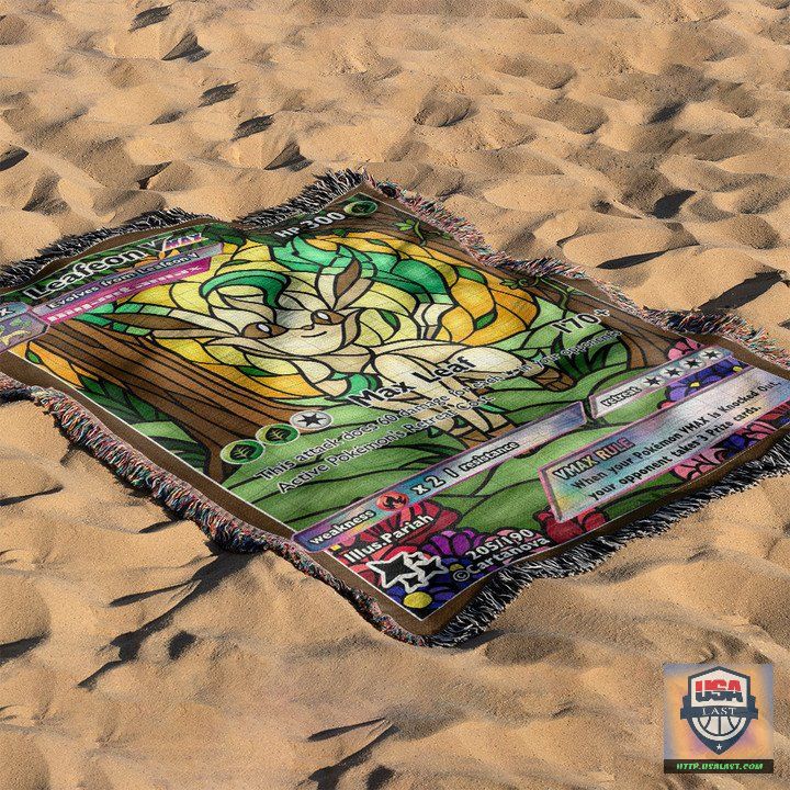Pokemon Leafeon Stain Glass Custom Woven Blanket -ts-blanket-150822-07 - Image 2