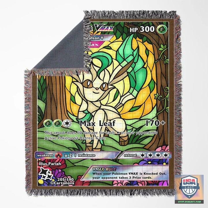 Pokemon Leafeon Stain Glass Custom Woven Blanket -ts-blanket-150822-07 - Image 3