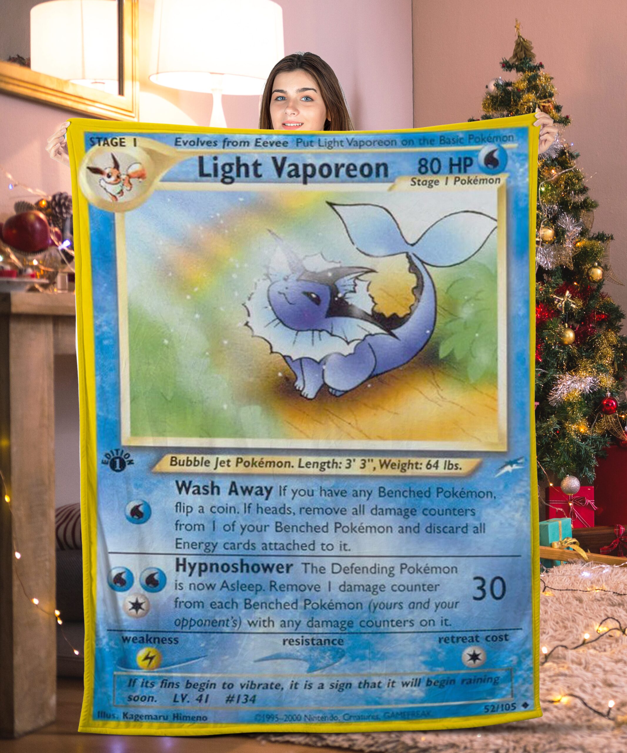 Pokemon Light Vaporean Pokemon Card Blanket 978064