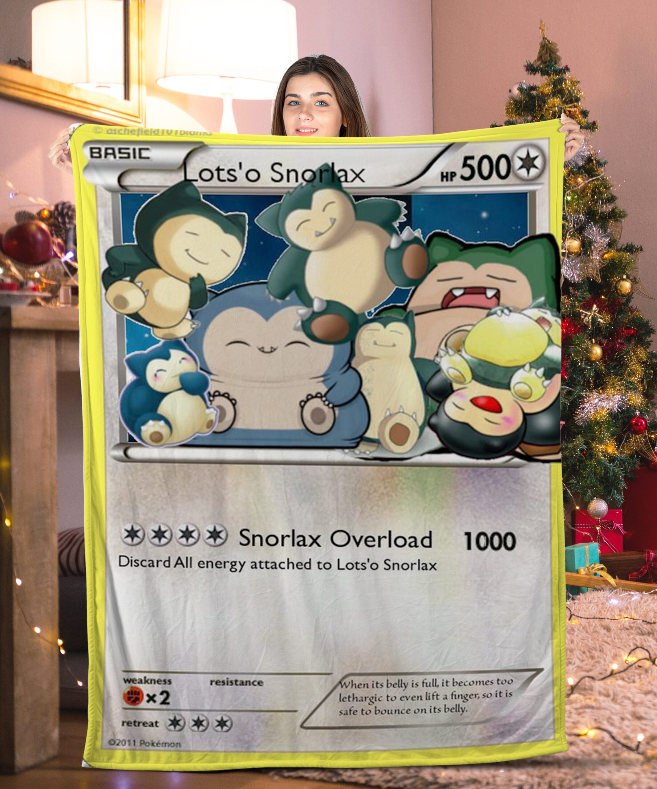 Pokemon Lots'o Snorlax Pokemon Card Blanket 478406