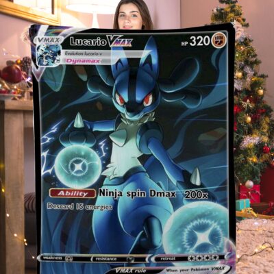 Pokemon Lucario Vmax Pokemon Card Blanket 123741