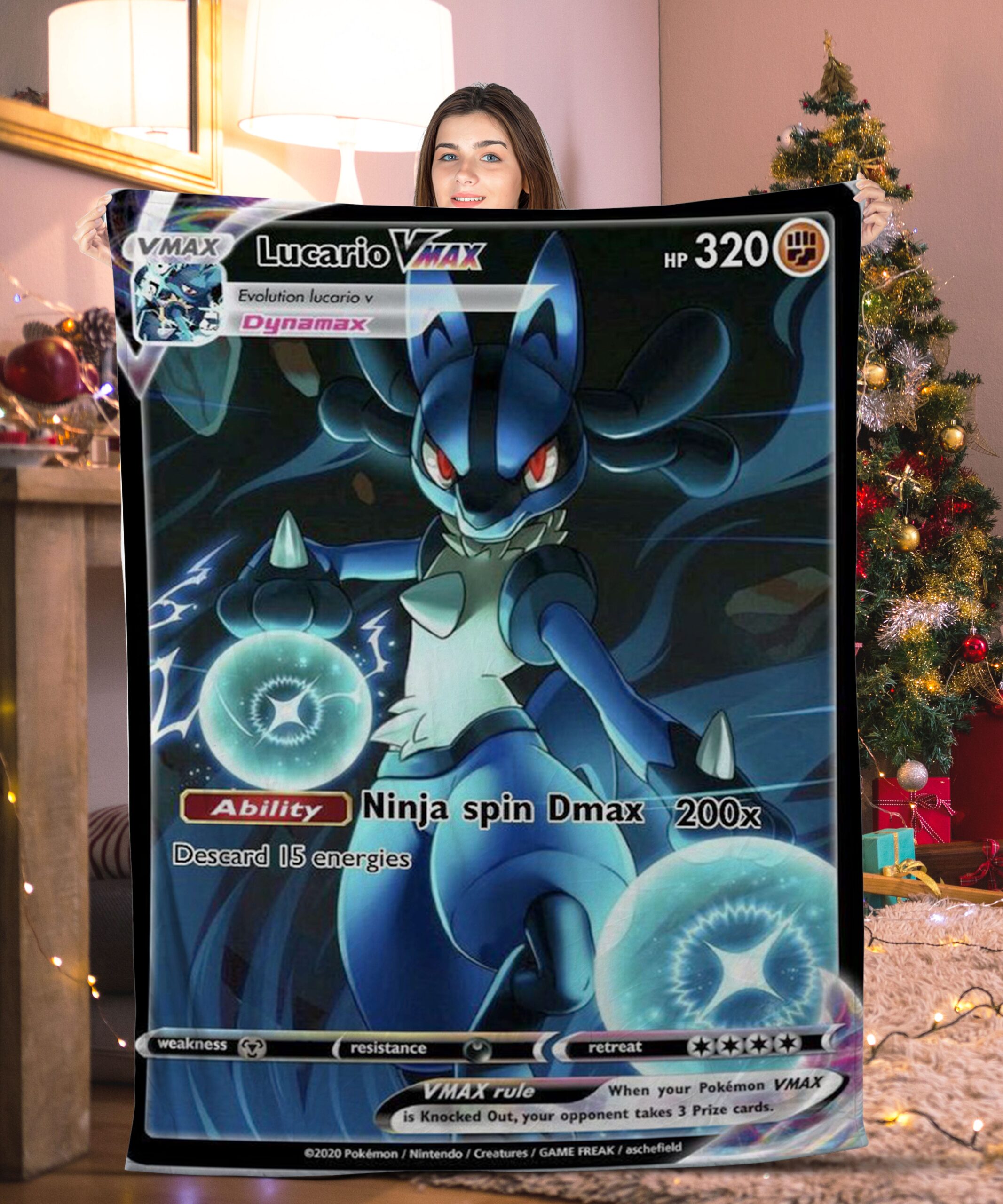 Pokemon Lucario Vmax Pokemon Card Blanket 123741