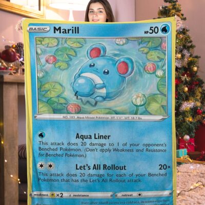 Pokemon Marill Pokemon Card Blanket 525672