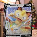 Pokemon Meowth V Pokemon Card Blanket 396484