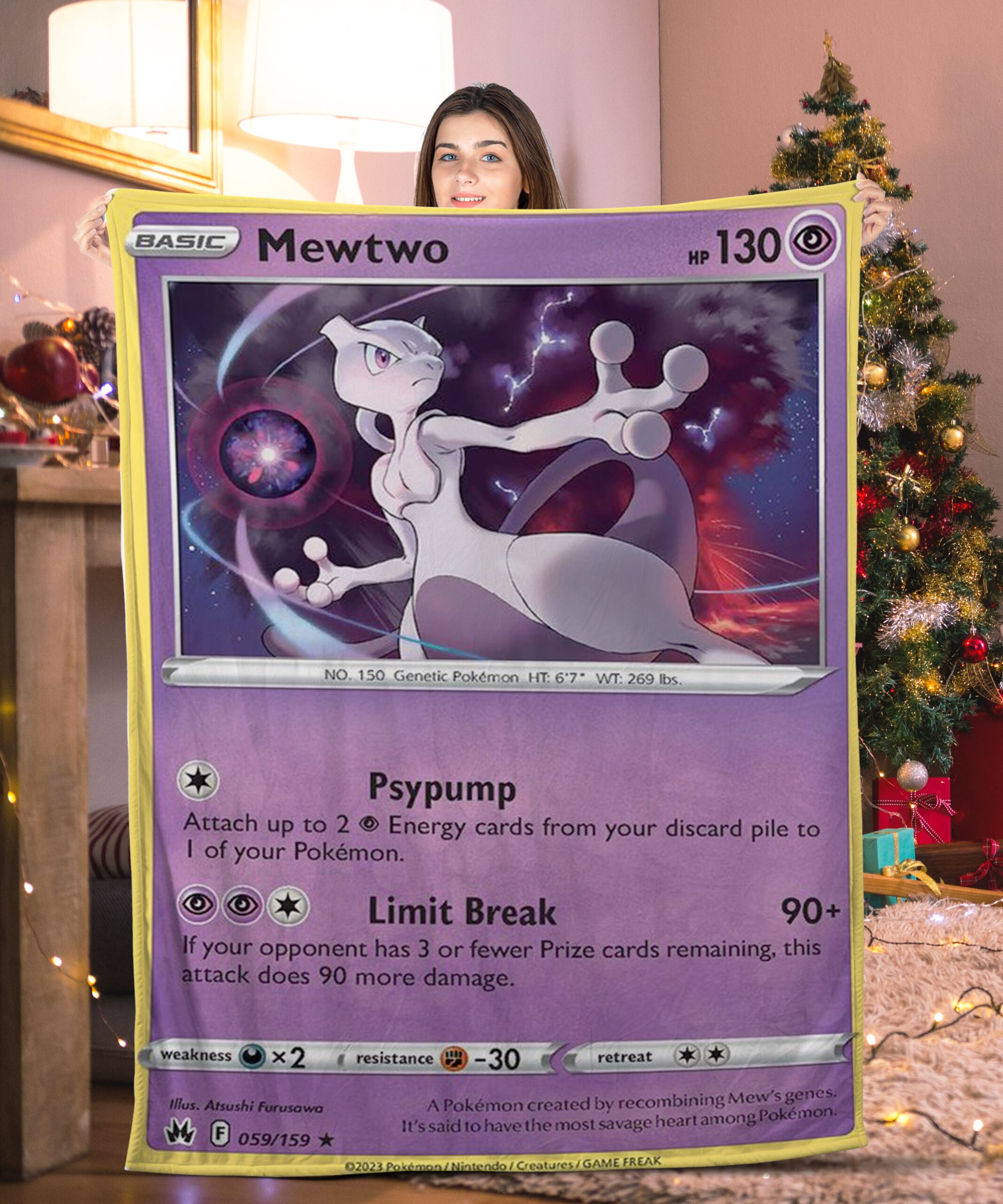 Pokemon Mewtwo Pokemon Card Blanket 993419