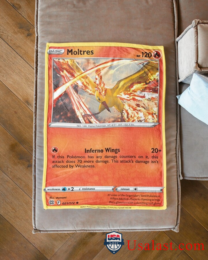 Pokemon Moltres Brilliant Stars Blanket -HA7FX-9246 - Image 3