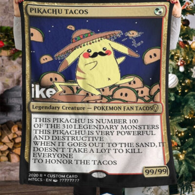 Pokemon Pikachu Tacos Fleece Blanket   -BYJNU-9310