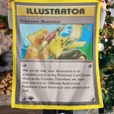 Pokemon Pikchu Illustrator Fleece Blanket   -Q2D3M-8112
