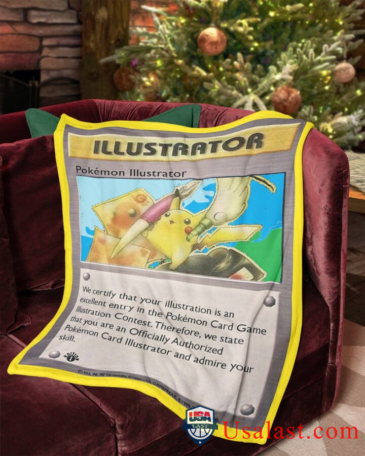 Pokemon Pikchu Illustrator Fleece Blanket -Q2D3M-8112 - Image 2