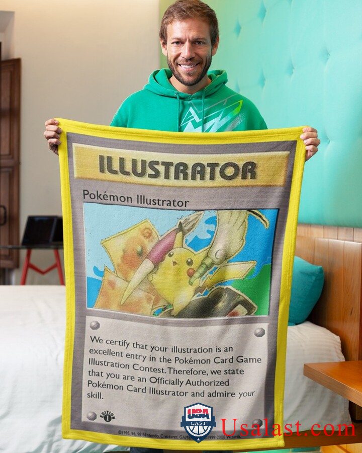 Pokemon Pikchu Illustrator Fleece Blanket -Q2D3M-8112 - Image 4