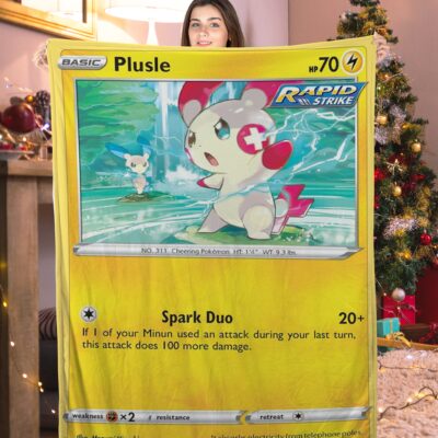 Pokemon Plusle Pokemon Card Blanket 630056