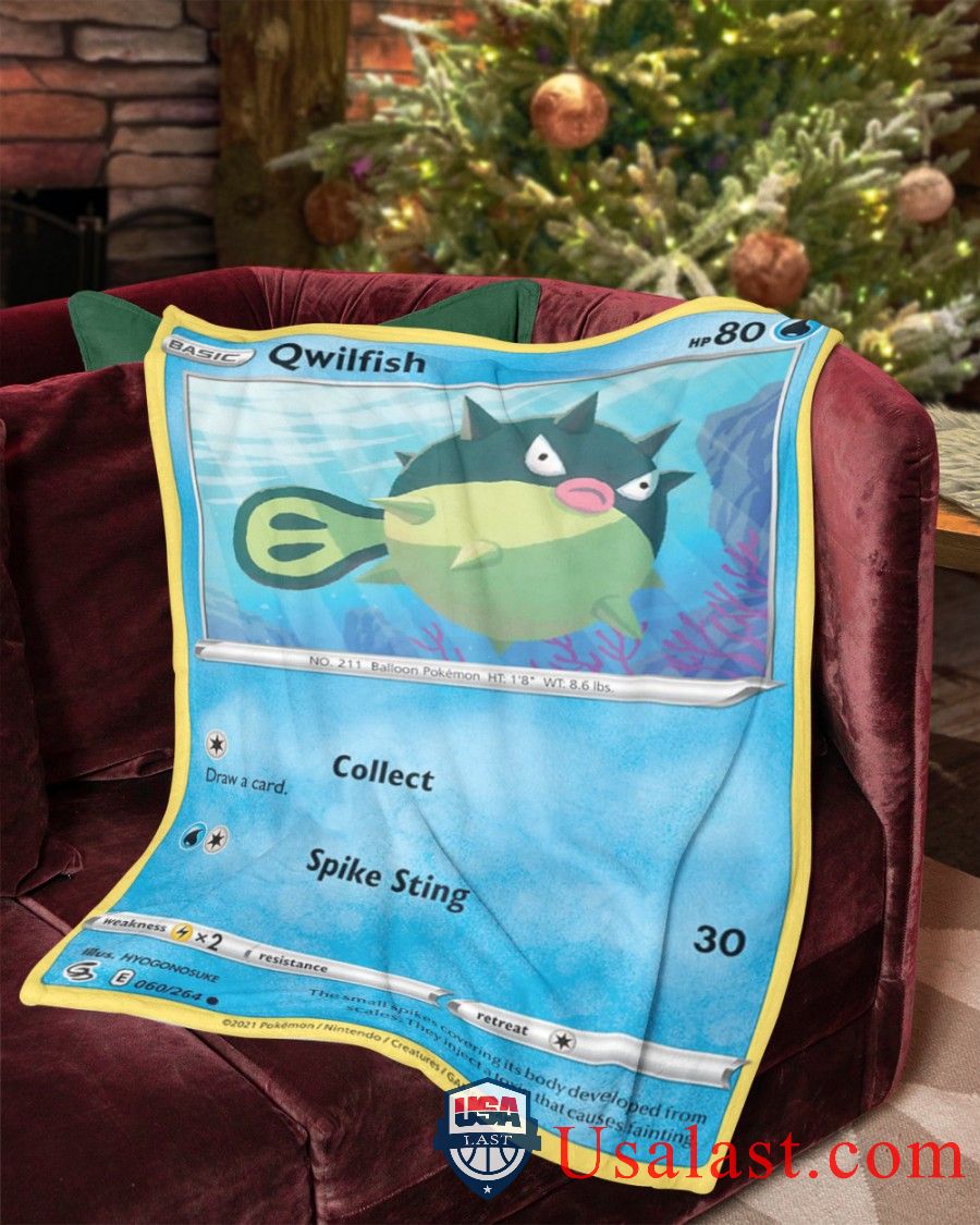 Pokemon Qwilfish Fusion Strike Blanket -TPN5W-5180 - Image 2