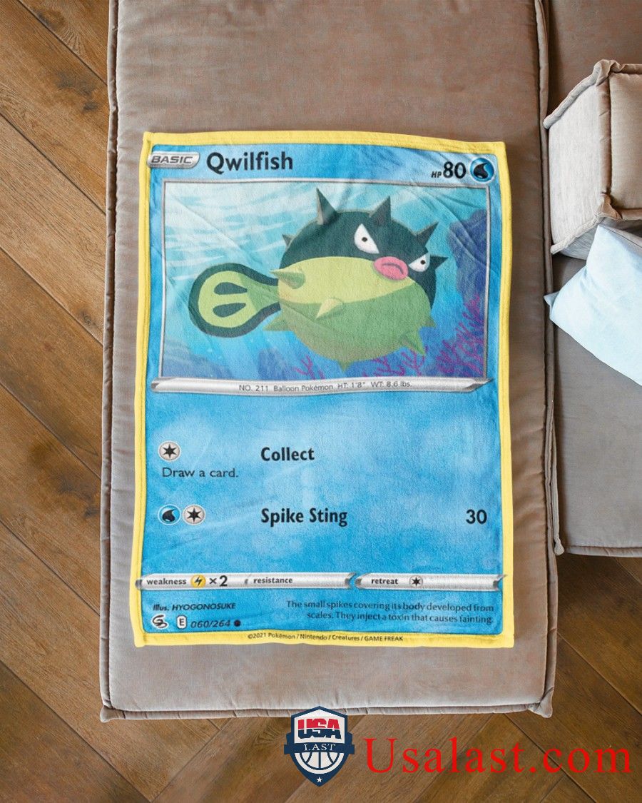Pokemon Qwilfish Fusion Strike Blanket -TPN5W-5180 - Image 3